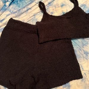 SKIMS 2 Piece Lounge Set Black